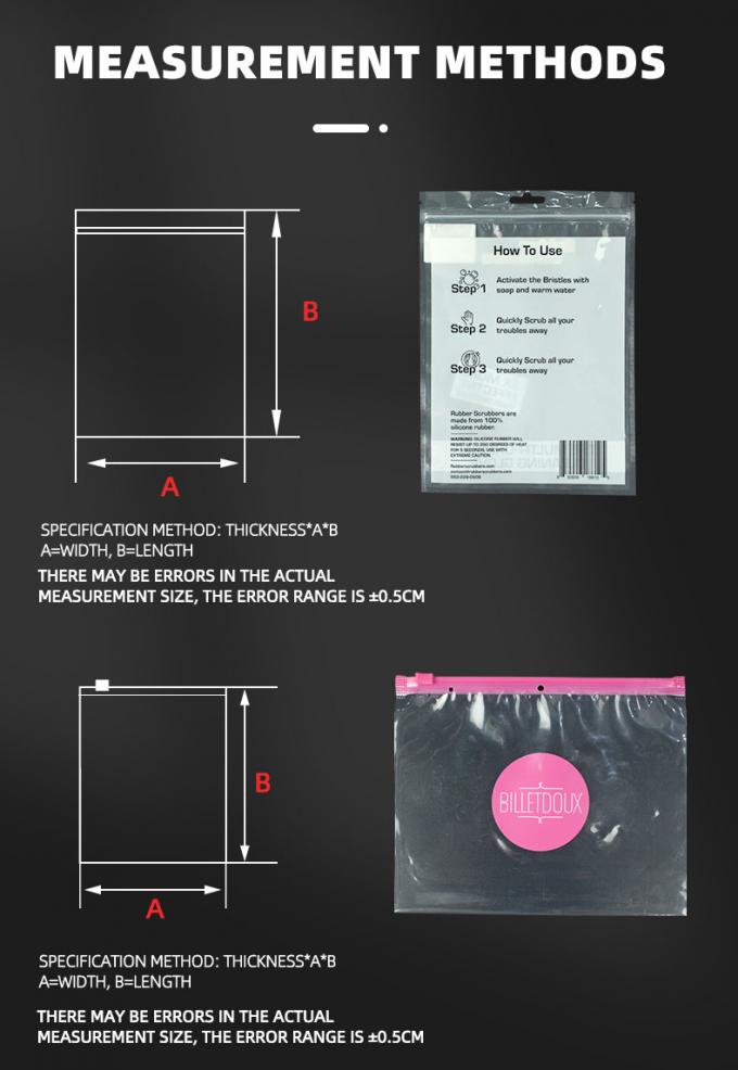 Προσαρμοσμένες αυτοσφραγιζόμενες τσάντες φερμουάρ CPE με τυπωμένο λογότυπο Ματ πλαστική τσάντα με φερμουάρ 3