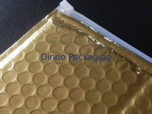 Αστεριών συσκευάζοντας φερμουάρ φωτογραφικών διαφανειών πλαστική τσάντα φερμουάρ τσαντών φυσαλίδων μεταλλινών χρυσή για τα δώρα