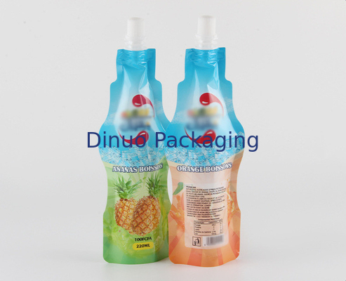 Τυπωμένη η συνήθεια Doypack τσαντών στάση φύλλων αλουμινίου αργιλίου ακροφυσίων ποτών διαμορφωμένη μπουκάλι ρίχνει επάνω τη σακούλα