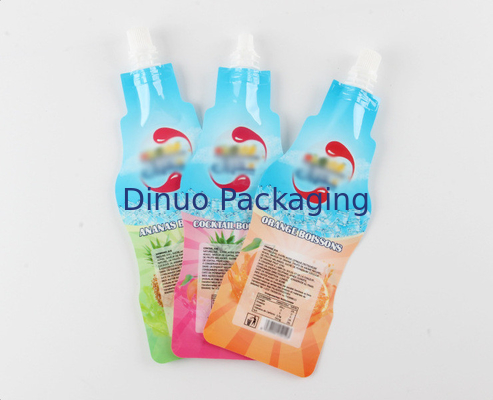 Τυπωμένη η συνήθεια Doypack τσαντών στάση φύλλων αλουμινίου αργιλίου ακροφυσίων ποτών διαμορφωμένη μπουκάλι ρίχνει επάνω τη σακούλα
