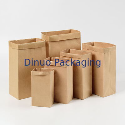 Food-grade Recyclable Oil-proof Classic Kraft Paper Bag Plastic Handle Screen Printing