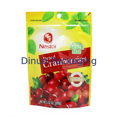 Η Resealable συνήθεια κλειδαριών τύπωσε τις σακούλες στάσεων επάνω, πλαστικές τσάντες συσκευασίας τροφίμων