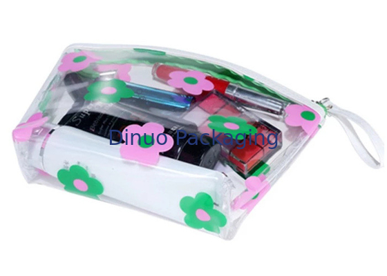 Τυπωμένη τσάντα φερμουάρ PVC Coloreful συνήθεια, καλλυντική συσκευάζοντας τσάντα ταξιδιού