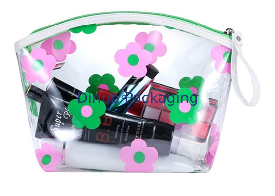 Τυπωμένη τσάντα φερμουάρ PVC Coloreful συνήθεια, καλλυντική συσκευάζοντας τσάντα ταξιδιού