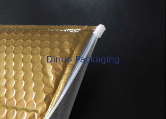 Αστεριών συσκευάζοντας φερμουάρ φωτογραφικών διαφανειών πλαστική τσάντα φερμουάρ τσαντών φυσαλίδων μεταλλινών χρυσή για τα δώρα