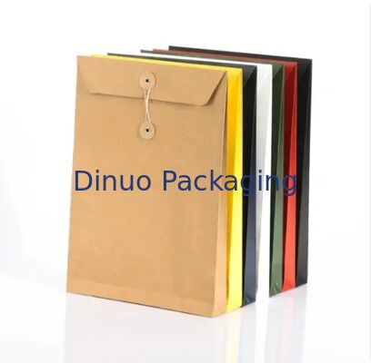 Πολυχρωματικό Twine Tie Kraft Paper Envelope Button Closure Ανθεκτικό Περιβαλλοντικά φιλικό Ανακυκλώσιμο για έγγραφα Γράμματα Εσωτερική Υπηρεσία