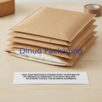 Υψηλή αντοχή σε δάκρυα Πλαστρωμένο Kraft Paper Mailer Προσιτή εναλλακτική λύση για πλαστικά mailers Επιλογή συσκευασίας για επιχειρηματικές αποστολές